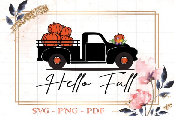 Hello Fall Black Pumpkins Truck SVG Review